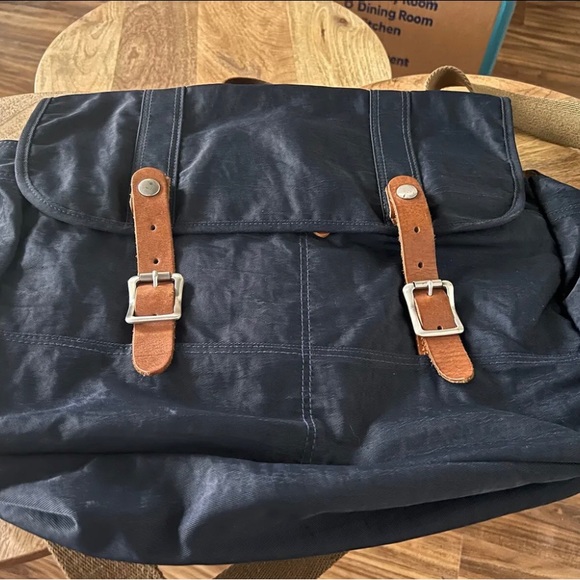 J. Crew Bags Rare J Crew Harwick Navy Blue Nylon And Leather Padded